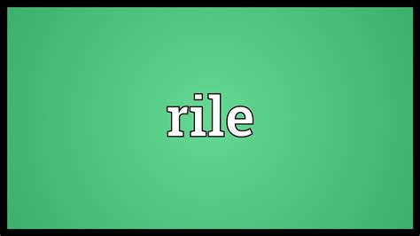 riles meaning.